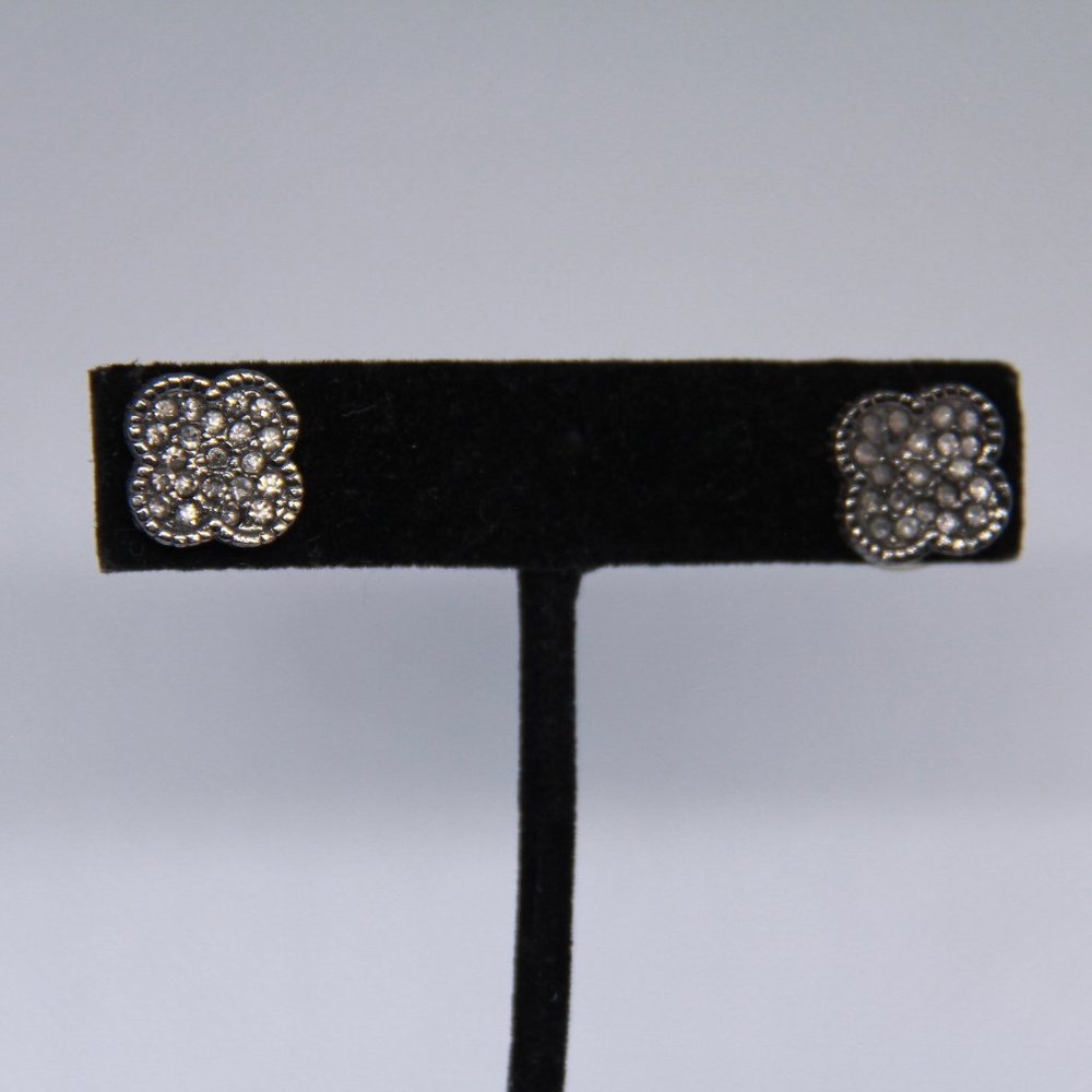 Gun Metal & Rhinestone Studs - Picture 2 of 4